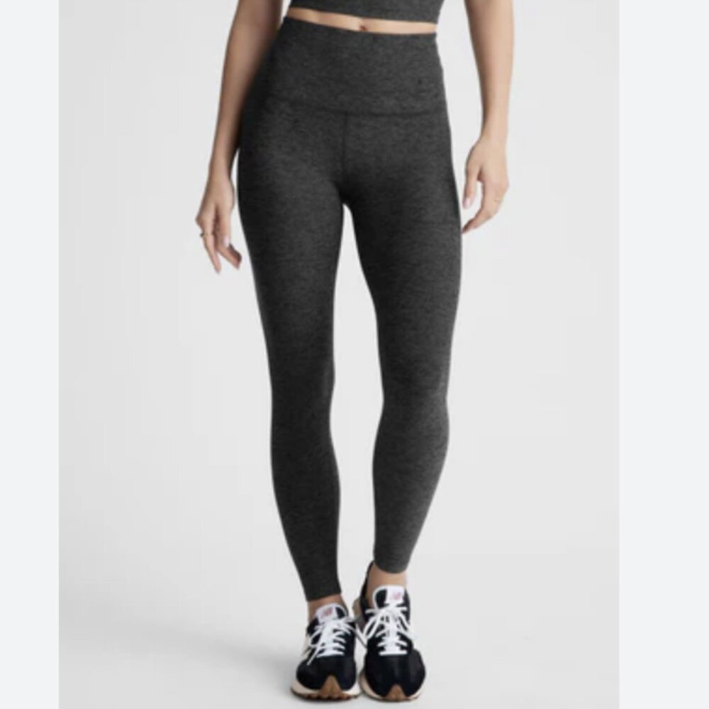 Beyond Yoga Spacedye Caught In The Midi High Waisted Legging Black Charcoal Gray